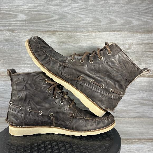 John Varvatos Men’s Distressed SOFT Relaxed Brown Leather Chukka Boots Size 7 - Picture 8 of 9